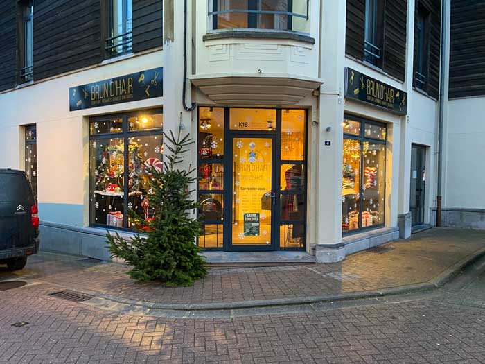 Lettrage d'hiver sur vitrine